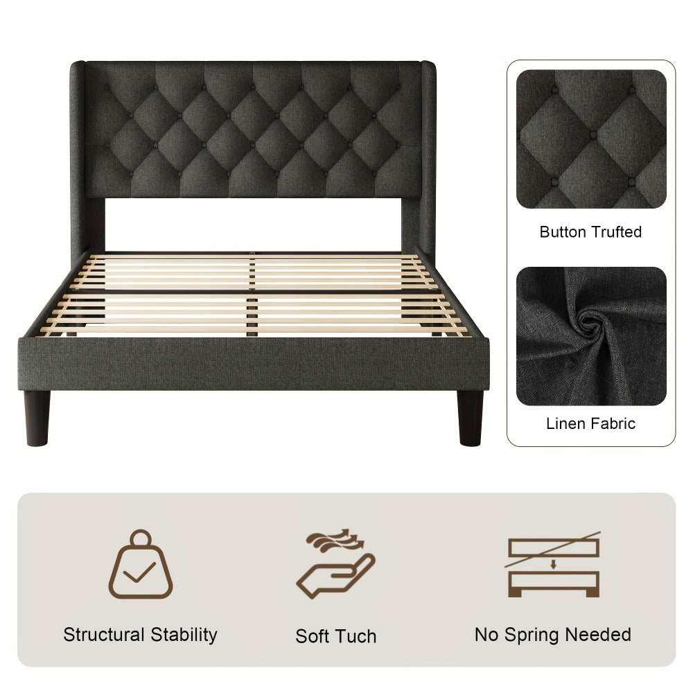 24-Inch Solid Wood Bed Frame with Multiple Color Options for Bedroom detail image - detail view 6