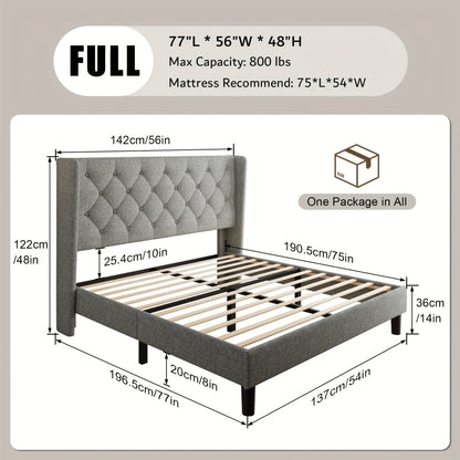 Bed Frame shown in the Light Grey, Full option
