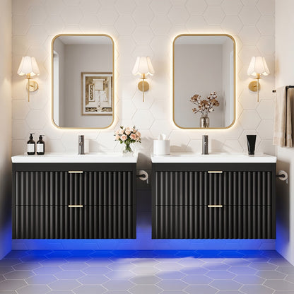 Bathroom Vanity shown in the Black-2pcs option