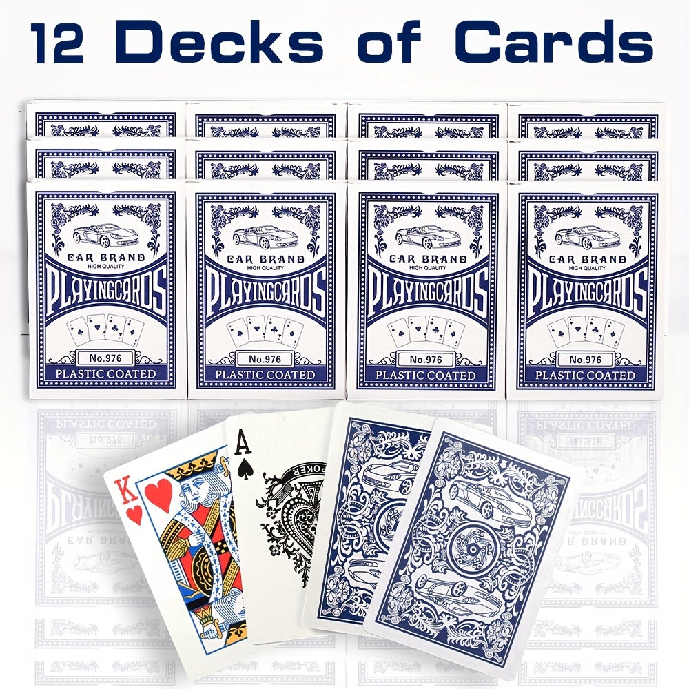 Premium Playing Cards Bulk Pack 6/12/24 Decks – Standard Index 2.5x3.5 Inch Durable Coated Cardstock, Blue & Red Decks for Poker Euchre Canasta Family Game Night Parties & Gifts