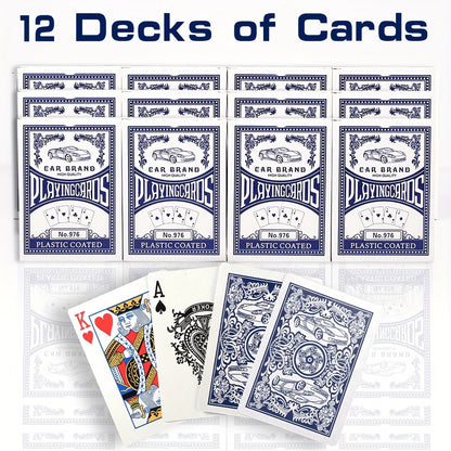 Premium Playing Cards Bulk Pack 6/12/24 Decks – Standard Index 2.5x3.5 Inch Durable Coated Cardstock, Blue & Red Decks for Poker Euchre Canasta Family Game Night Parties & Gifts