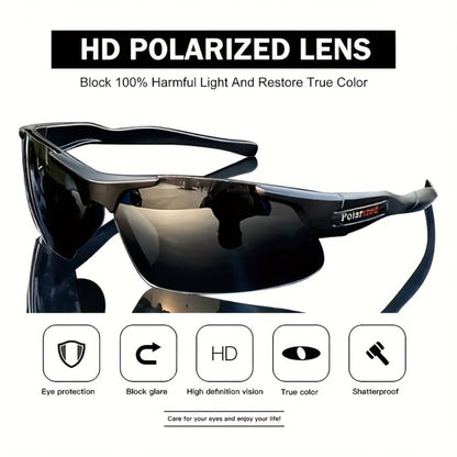 Men's Polarized Sunglasses 3 Pack – Half Frame Anti-Glare Driving Glasses, Wide Frame Lightweight UV400 Fashion Eyewear for Men, Set of 3 Pairs Value Bundle