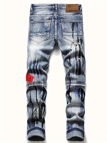 Men's Slim Fit Jeans - Vintage Wash Distressed