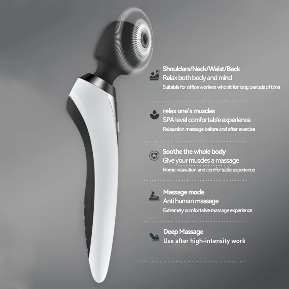 Wireless Stick Massager for Full Body – Portable Rechargeable Personal Massager for Neck, Back, Shoulder, Waist & Legs, Easy to Carry Muscle Tension Relief Tool for Home Office Travel