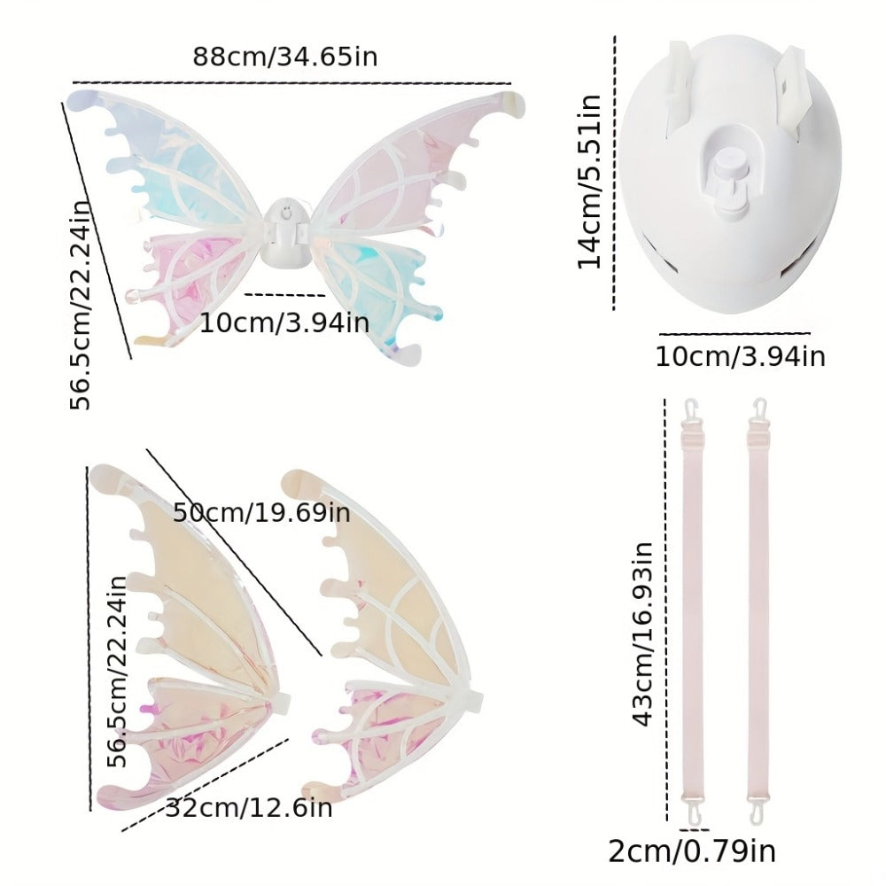 LED Butterfly Wings Glow in the Dark – Motion Sensor & Music Activated Color Changing Lights | Magical Costume Wings for Girls & Women, Halloween Dress Up, Christmas & Mardi Gras Party Accessory