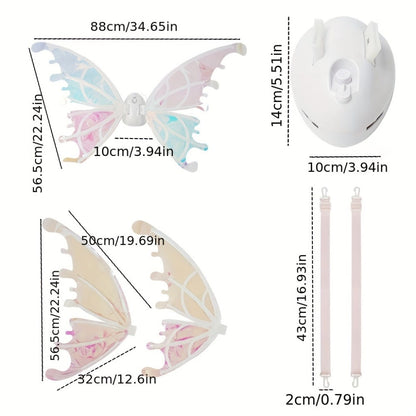 LED Butterfly Wings Glow in the Dark – Motion Sensor & Music Activated Color Changing Lights | Magical Costume Wings for Girls & Women, Halloween Dress Up, Christmas & Mardi Gras Party Accessory