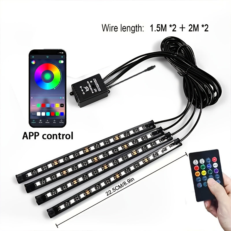8pcs And 4pcs - 15 LED/8 Pods Metal Alloy Upgraded LED Rock Lights, Suitable for Trucks, RGB LED Rock Lights with APP/music Mode, Suitable for Jeeps, Trucks, UTVs, SUVs And Golf Carts, Neon Light Chassis Kits for Backlights, Car Accessories