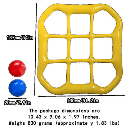 Floating Tic Tac Toe Pool Game Set for Family & Adults – Giant Inflatable Board with 10 Balls & Air Pump, Swimming Pool Lake Party Toy for 2-10 Players, Summer Outdoor Water Game
