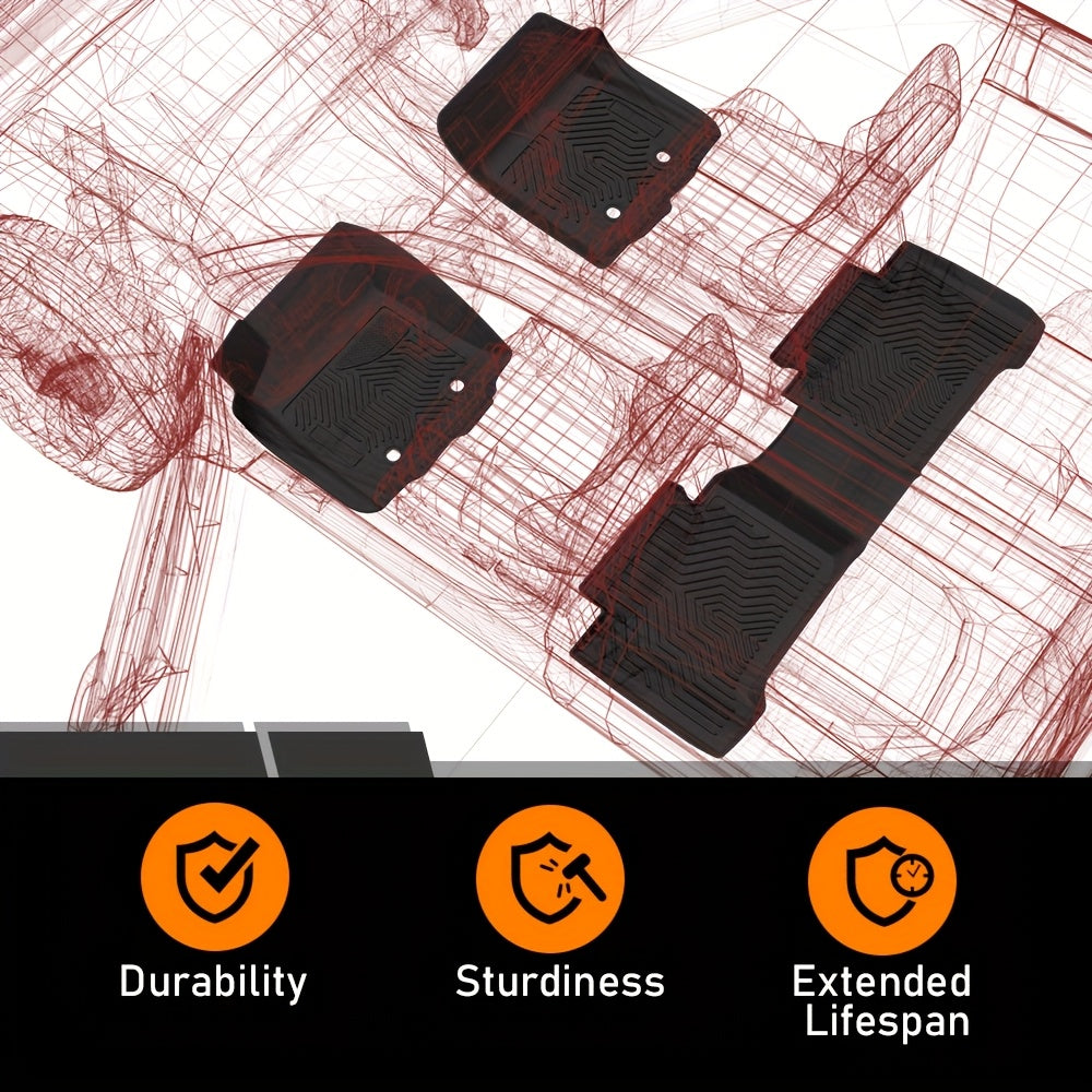 All Weather TPE Floor Mats Liners Set Fit For Nissan For Frontier Crew Cab 2008-2021