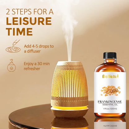 Essential Oil for Diffuser & Humidifier – Frankincense, Argan & Jojoba Oil, Long-Lasting Woody Warm Resin Aroma for Home, Hotel & Room Decor, Candle Making & Aromatherapy, 4.06oz Natural Formula