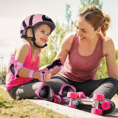 Kids Bike Helmet & Protective Gear Set 7-Piece for Ages 2-8 Boys Girls Adjustable Helmet Knee Elbow Wrist Pads for Cycling Skating Scooter Birthday Gift