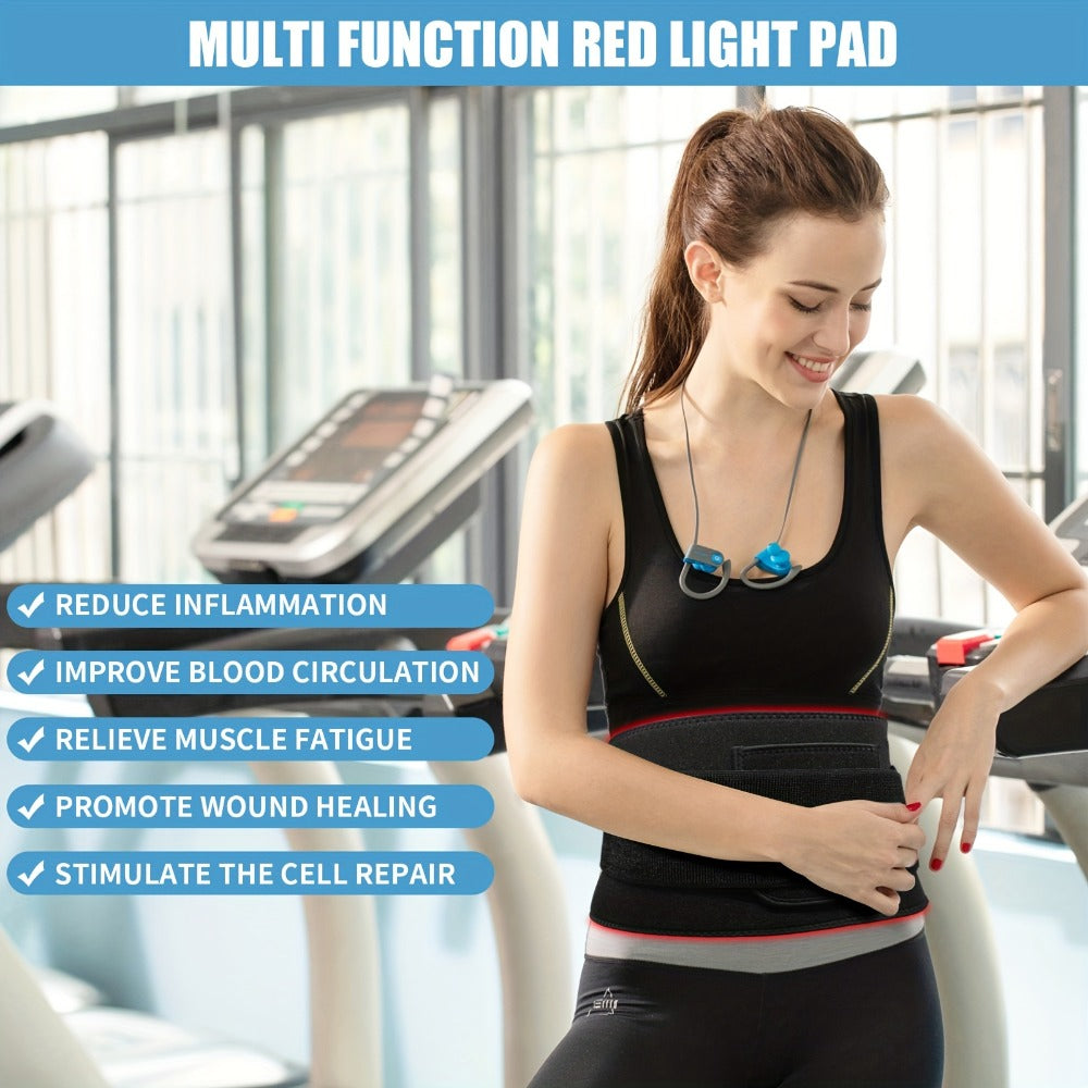 Red Light Therapy Pad Wearable Wrap with Timer – Low Voltage Portable Infrared Light Device for Back, Waist, Shoulder & Knee Pain Relief, At-Home Body Recovery Wrap, Father's Day Gift, Black