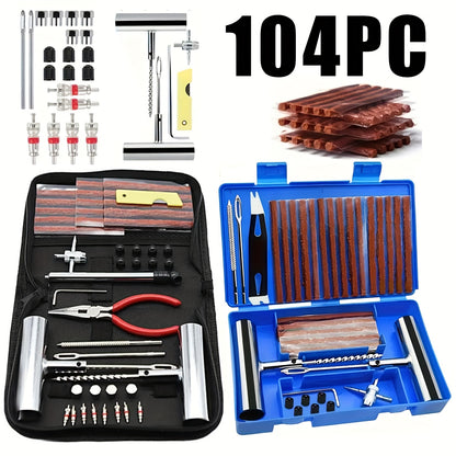 47/58/104/116pcs Tire Repair Tool Kit, Industrial Hand Tool Combination, Suitable for Cars, Motorcycles, Trucks, Tractors And Trailers, Durable Materials, No Battery Required, Automotive Maintenance Essentials. Valentine's Day Gift.