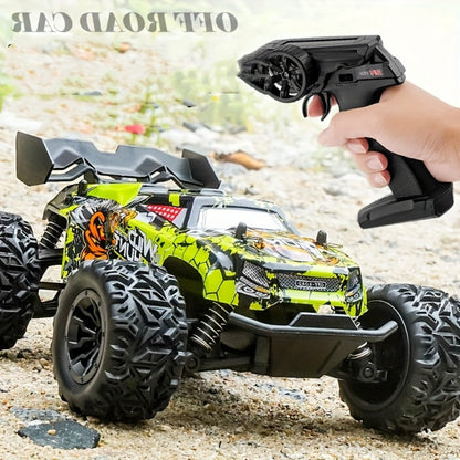 4WD RC Monster Truck for Kids with LED Lights High-Speed All-Terrain Remote Control Off-Road Car Toy for Boys Girls Ages 6+ – Outdoor Backyard Racing Birthday Christmas Gift