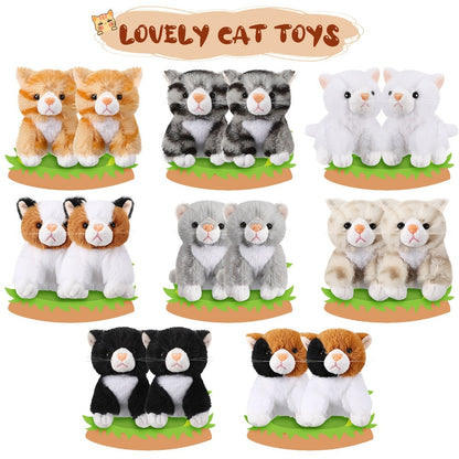 Kitten Stuffed Animal Plush Bulk 16 Pack 5 Inch – Assorted Cute Cat Plush Toys for Party Favors, Birthday Gifts, Classroom Rewards & Halloween Christmas Giveaways
