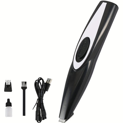 Pet Detail Trimmer Cordless USB Rechargeable - Ceramic Blade Precision Clipper for Dogs Cats Face Paws Ears Eyes Tail, Quiet Low Noise Mini Grooming Tool for Small Areas, Includes Brush & Lubricant