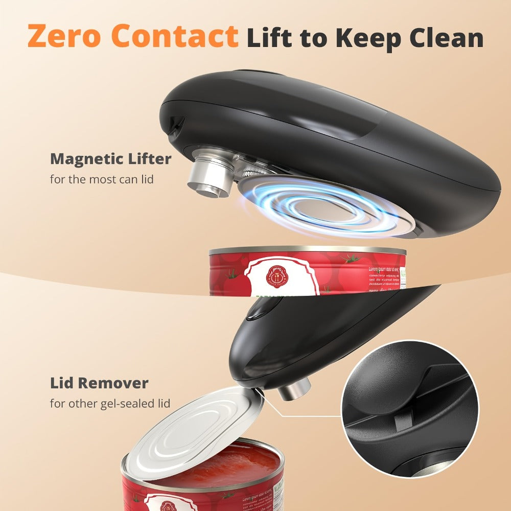 Electric Can Opener One-Touch Automatic – Safe Smooth Edge, Hands-Free Magnetic Lid Lift, Easy Open for Seniors & Arthritis, Universal Fit, Perfect Holiday Gift