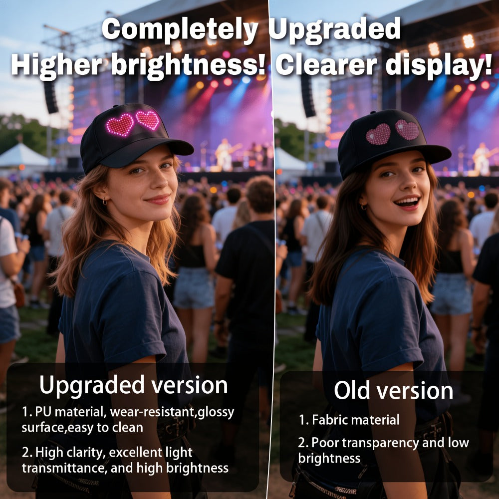 LED Party Hat App Controlled Programmable Light Up Hat – Custom Text Music Images for Rave Club Dance Halloween 4th of July Festival, Cool Gift for Boys Girls Men Women