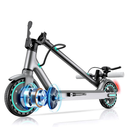 350W Foldable Electric Scooter for Adults 8.5 Inch Solid Tires 3-Speed LCD Display Dual Drum Brake EABS 15-20km Range 265 lb Capacity 32 lb Lightweight Urban Commuter E-Scooter