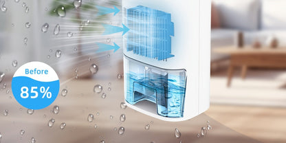 Dehumidifier for Home 215 Sq Ft | Quiet Portable 27oz Peltier Mini Dehumidifier with Auto Shut-Off for Bedroom, Bathroom, Basement, Closet, Kitchen & RV | Keeps Humidity Below 45% | White