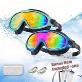 Blue-Green 2pcs - Includes Earplugs, Nose Clip, Case, Waterproof Bag