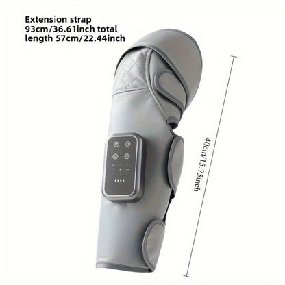 Knee Massager with Heat – Electric Air Compression Knee Wrap, 3 Heating Levels & 3 Massage Modes, USB Rechargeable Cordless Knee Brace Massager for Arthritis, Joint Pain Relief & Muscle Recovery