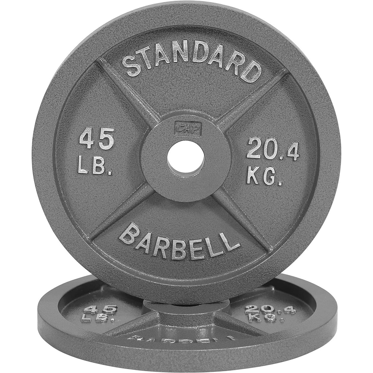Cast Iron Weight Plates 2-Inch Standard Barbell Plates Solid Iron Gym Weights for Strength Training Weightlifting Bodybuilding Powerlifting Home Gym Multiple Sizes 2.5LB to 100LB