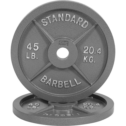 Cast Iron Weight Plates 2-Inch Standard Barbell Plates Solid Iron Gym Weights for Strength Training Weightlifting Bodybuilding Powerlifting Home Gym Multiple Sizes 2.5LB to 100LB