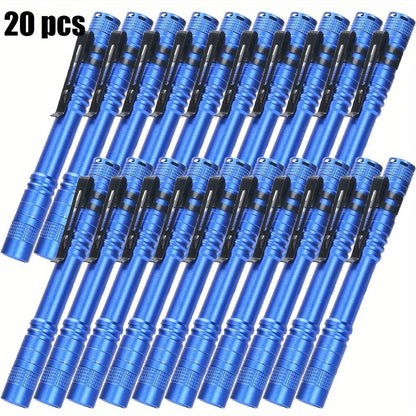 Pen Light Flashlights Bulk Pack with Clip - Mini Slim LED Pocket Torch for Camping, Outdoor, Home & Emergency Use, 5/10/20pcs (Batteries Not Included)