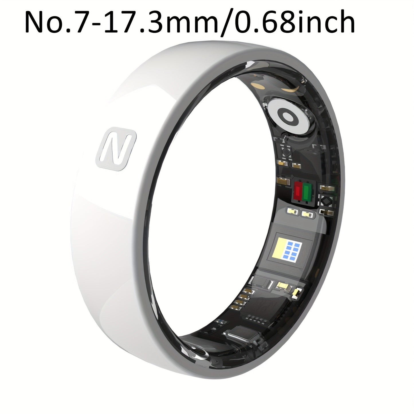 Fitness Tracker Smart Ring – IP68 Waterproof, Sleep & Step Monitor, Crystal Charging Case, Stainless Steel | Men & Women Sizes 7–13
