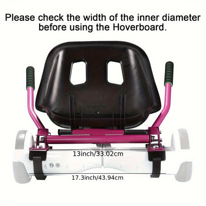 Hoverboard Go Kart Seat Attachment Kit for Kids 6.5"-10" Self Balancing Scooter Conversion Accessories with Off-Road Tires, Shock Absorber & Dual Footrests – Sturdy Metal Frame, Easy Install, Fun Ride