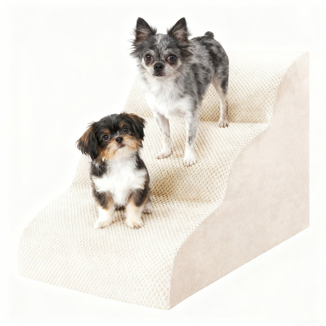 Dog Stairs for High Beds & Sofa - Extra Wide Foam Pet Steps with Non-Slip Bottom, Soft Cushioned Dog Ramp for Couch, Ideal for Small Dogs, Senior & Injured Pets, 2/3/4 Steps, 6 Colors