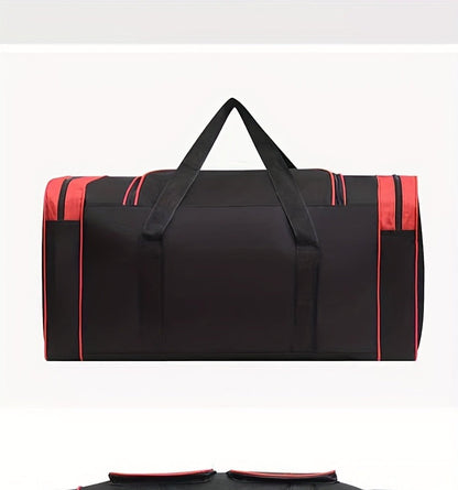 Gym Duffel Bag Large Capacity Travel Bag for Men Women Heavy Duty Polyester Multi Pocket Adjustable Shoulder Strap Zipper Closure for Fitness Workout Weekend Trips Business Travel Outdoor Black Blue Red