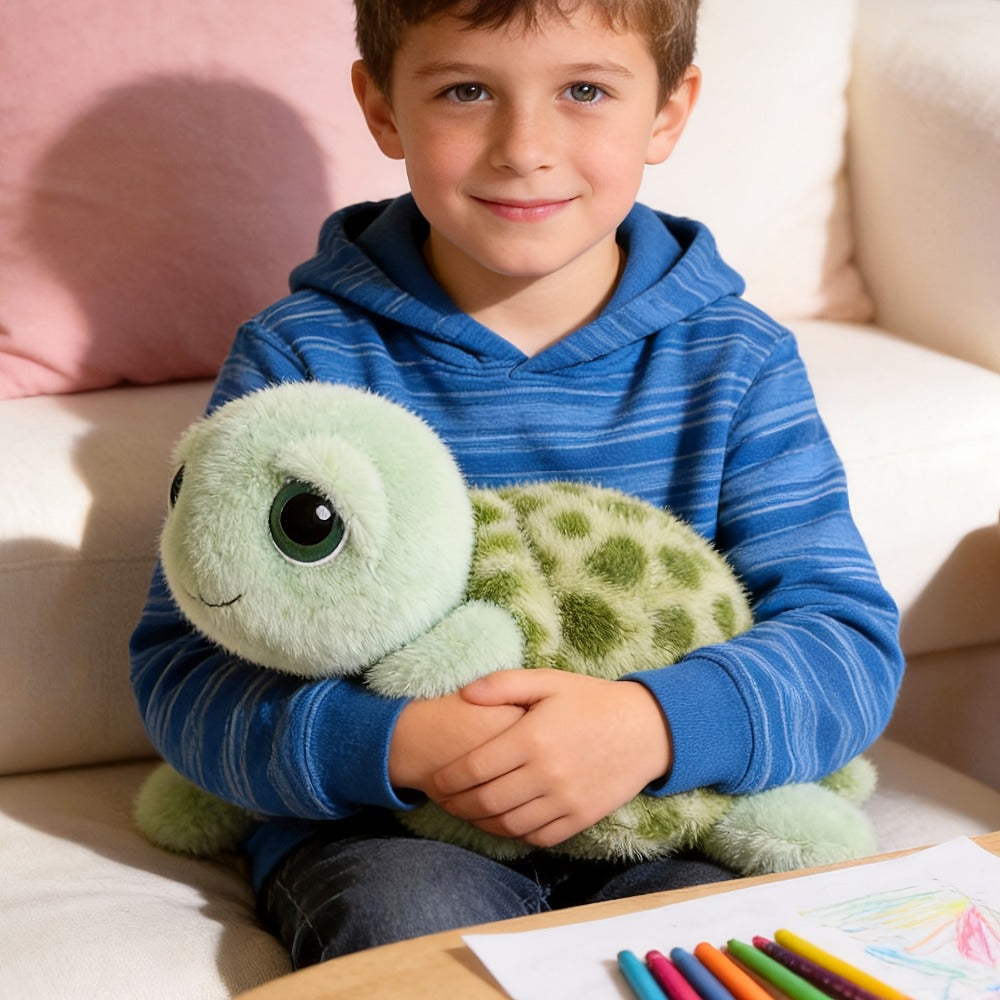 Turtle Plush Toy Big Eye Melancholy 15.75 Inch – Cute Sad Face Stuffed Animal Pillow, Soft Large Kawaii Plush Gift for Girls Kids Teens Birthday Christmas Holiday Present