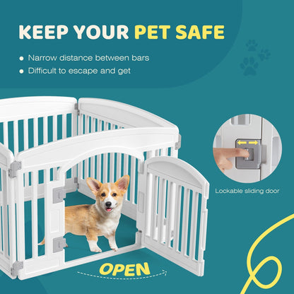 Foldable Dog Playpen & Indoor Outdoor Pet Fence – Portable, Easy to Clean, 4-Panel & 6-Panel, White & Black