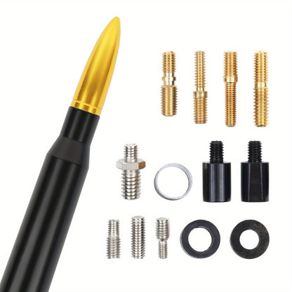 Short Car Antenna 5.3 Inch – Carbon Steel Universal Fit AM FM Signal Booster Stub Antenna Replacement for Cars Trucks SUVs, Black Nickel Gold