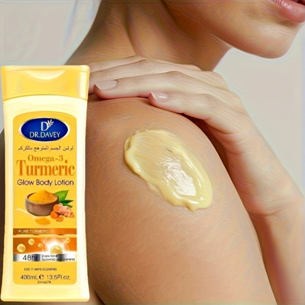 Turmeric Body Lotion 400g Alcohol-Free Brightening Glow Moisturizer with Turmeric Extract Long-Lasting Hydration Dry Oily Skin Unisex Full Body Cream