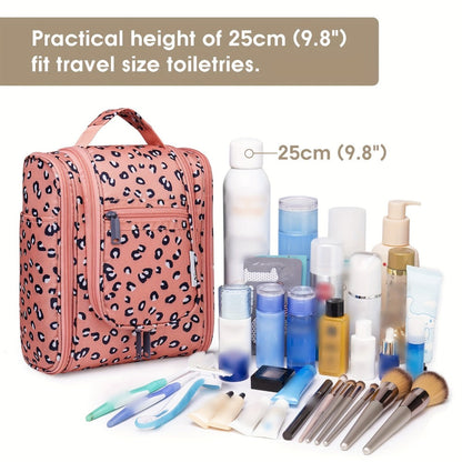 Hanging Toiletry Bag for Women Large Capacity Travel Makeup Organizer Bag with Hook Multi-Compartment Waterproof Cosmetic Pouch 16 Prints for Cruise Gym