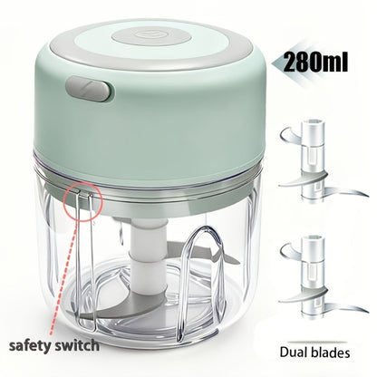 Mini Food Processor USB Rechargeable Electric Chopper 9.47oz – Portable Wireless Meat Grinder & Blender for Garlic, Vegetables, Fruit, Ginger & Chili, Compact Kitchen Tool for Home Office Travel