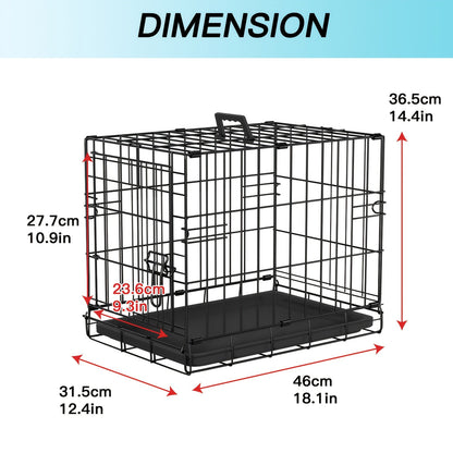 Dog Crate Foldable Metal Wire Dog Cage with Divider Panel & Leak-Proof Tray – Indoor Outdoor Dog Kennel for Small Medium Dogs, Rabbits & Small Animals, Multiple Sizes & Colors