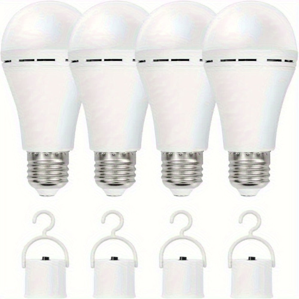 Emergency Light Bulb for Power Outages 2000mAh Rechargeable LED 6000K with Backup Battery – Auto-On Failure Detection, Hangable Emergency Lighting for Home Camping Power Failure, 4 8 12 Pack