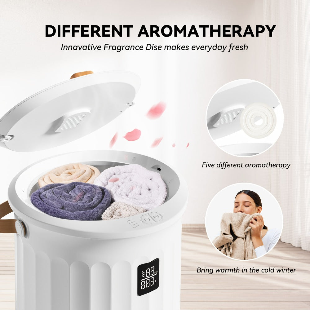 Digital Towel Warmer Bucket 20L Large Capacity Smart Display 4 Timer Modes Auto Shut-Off Fast 5-Min Heating Quiet Lightweight Spa Bathroom Heater Towels Blankets Robes