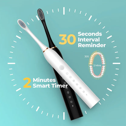 Rechargeable Electric Toothbrush with 6 Cleaning Modes & Smart Timer – USB Sonic Toothbrush for Adults, Replacement Heads Included, 3 Colors, Whitens Teeth & Protects Gums, Great Family Gift