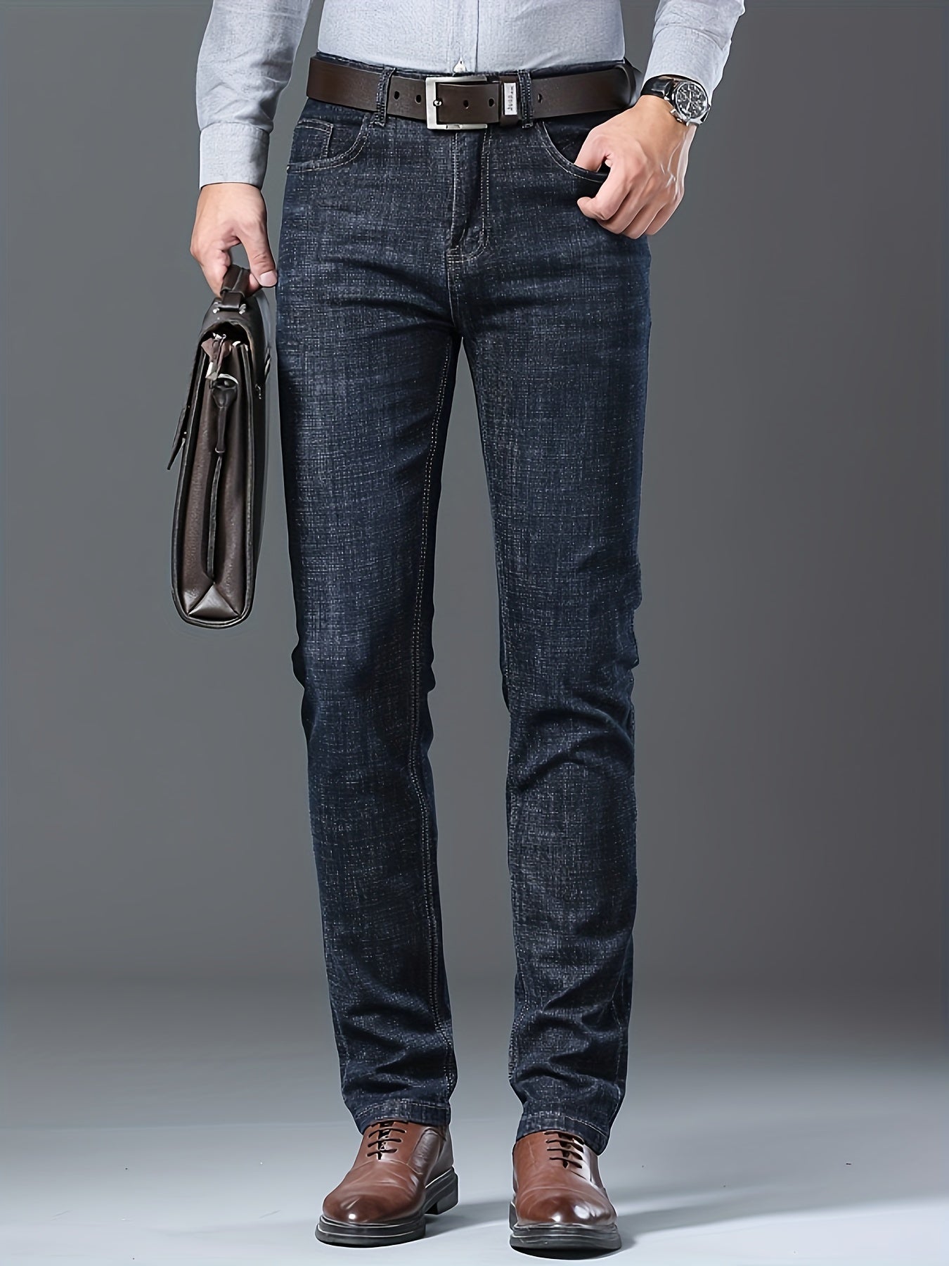Men's Straight Leg Jeans - Vintage Wash Clean Finish Modern