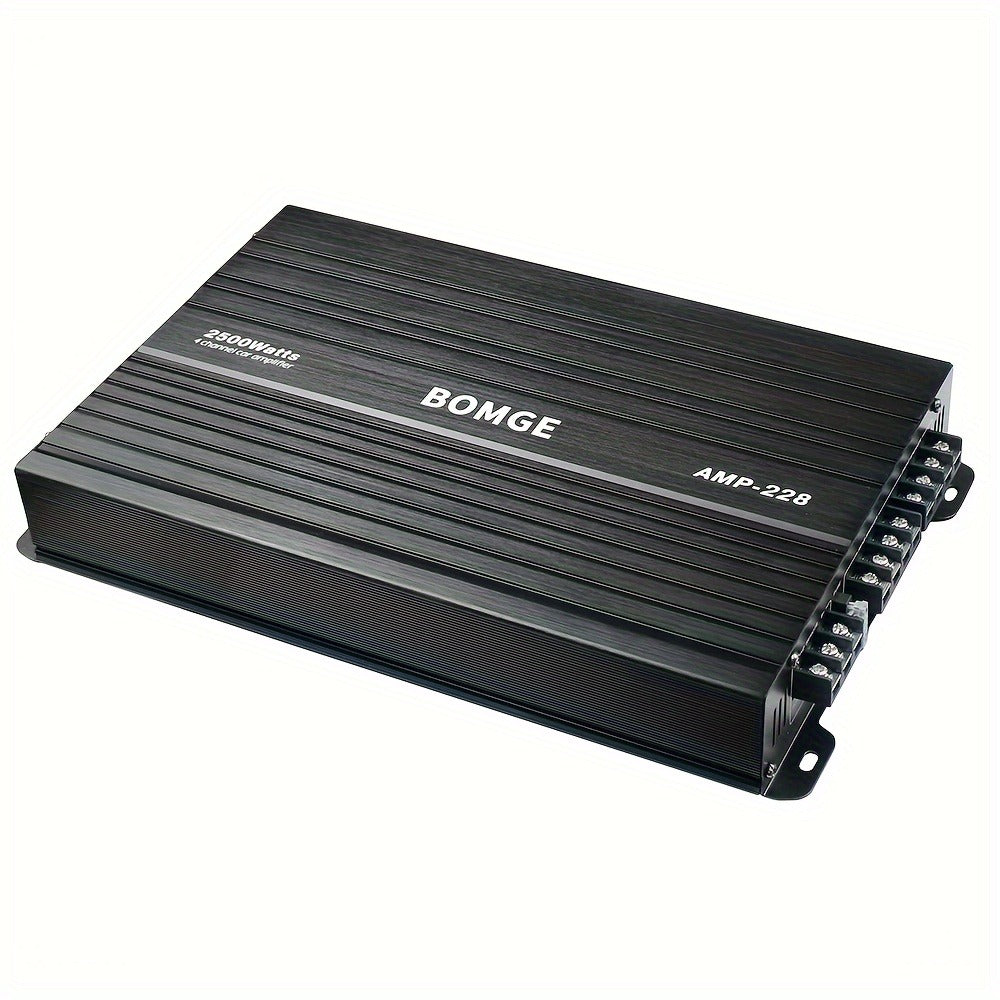 BOMGE 4-Channel Car Amplifier 2500W Max Power for Subwoofers & Speakers Full Range Class AB Vehicle Audio Amp AMP-228 AMP-268-A AMP-268-C for Car Truck SUV Sound System Upgrade