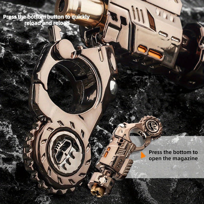 Metal Fidget Gun EDC Spinner Toy for Adults & Men – Alloy Steel Decompression Finger Spinner with 3 Reusable Shells & 20 Bullets, Cool Stress Relief Desk Toy, Unique Gift, Multicolor or Black
