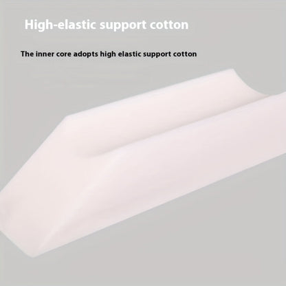U-Shaped Leg Elevation Pillow, Wedge Leg Support Cushion for Bed Rest Recovery, Foot & Ankle Raise Pad, Flannel Cover 50x20x15cm for Post-Surgery Circulation Relief