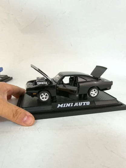 Dodge Challenger Diecast Model Car Zinc Alloy Collectible Static Replica – Highly Detailed Home & Office Decor, Birthday Christmas Gift for Car Enthusiasts (Blue / Black / White)