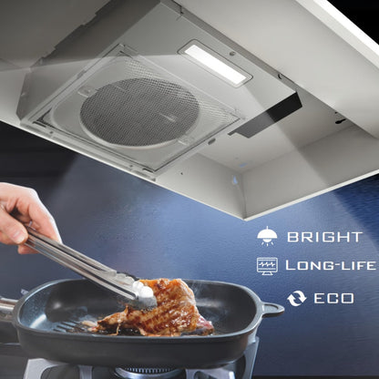 Range Hood 30 Inch Under Cabinet | Ducted & Ductless Convertible Kitchen Vent Hood with LED Light & 2-Speed Exhaust Fan, Stainless Steel – Black, White & Silver, Easy Install