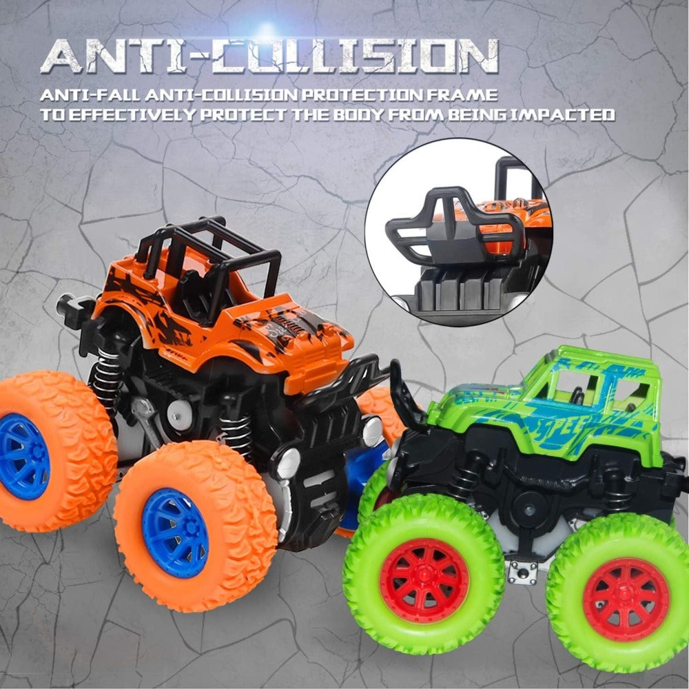 Mini Pull Back Truck Toys Bulk Pack 12pcs – Friction Powered Push & Go Stunt Car Trucks for Boys Girls Kids Teens – Birthday Party Favors Goodie Bag Fillers Vehicle Playset
